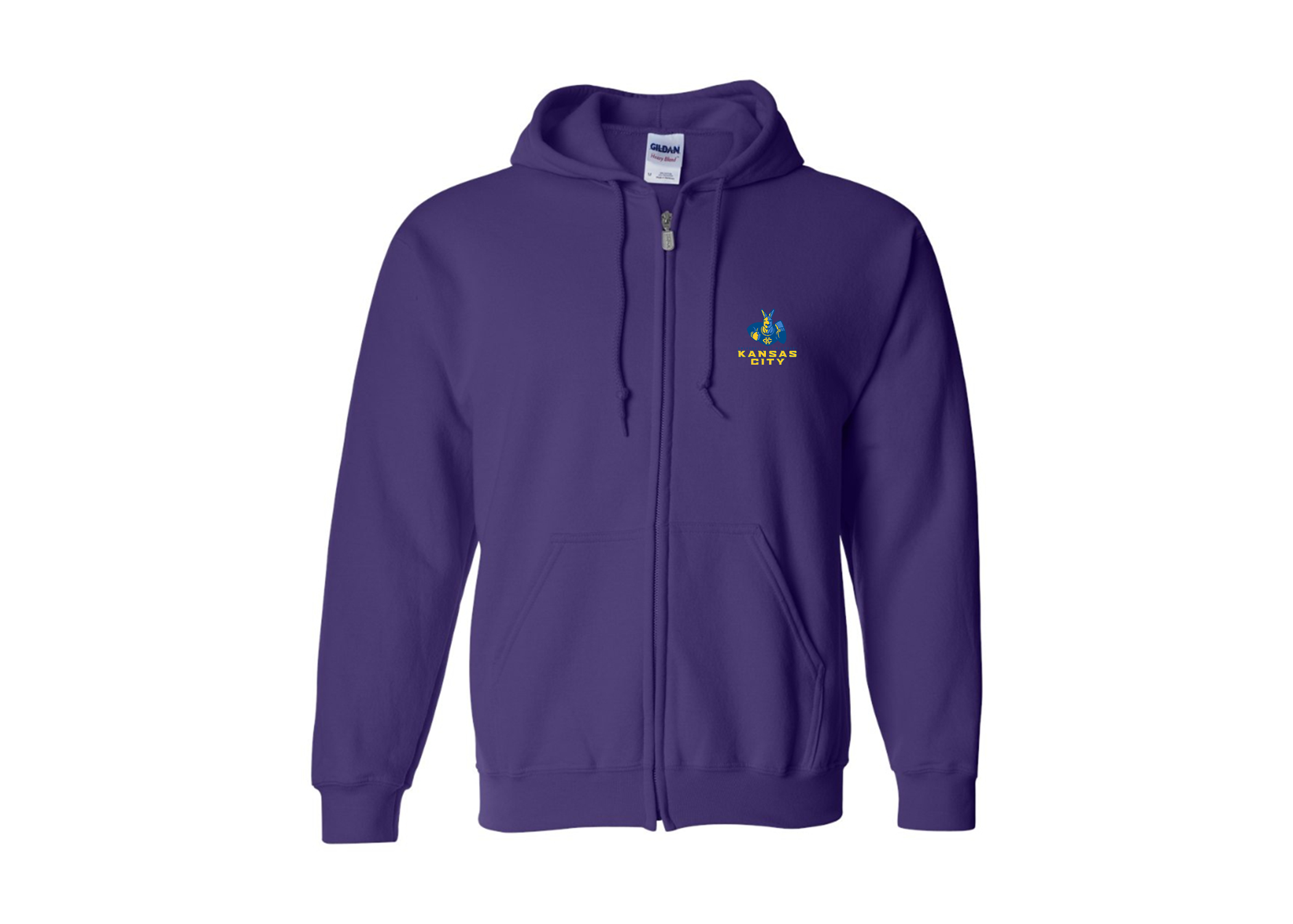 Men's UMKC Kangaroos Gildan Heavy Blend Full Zip Hooded Sweatshirt